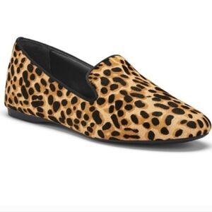 Birdies Size 8 Starling Leopard Calf Hair Slip On Loafers
